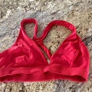ALO Yoga Red Cross-Back Bralette